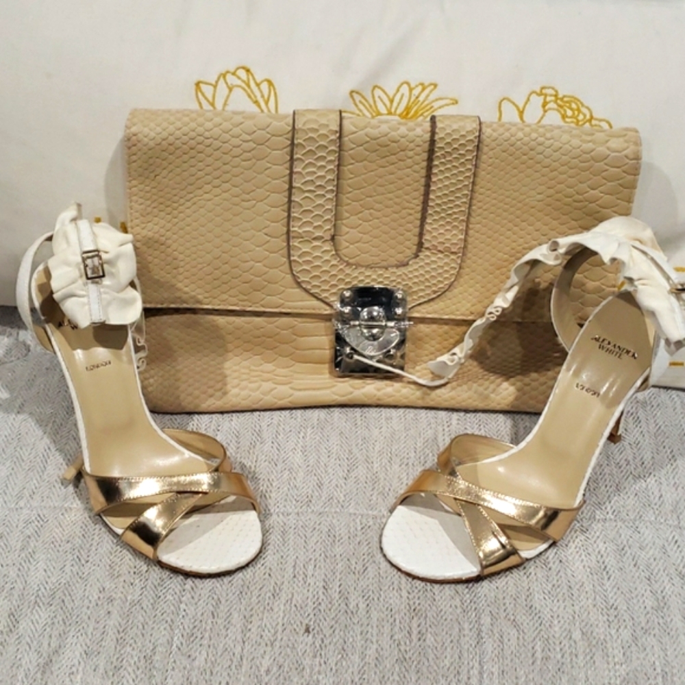 Alexander White Gold and beige shoes